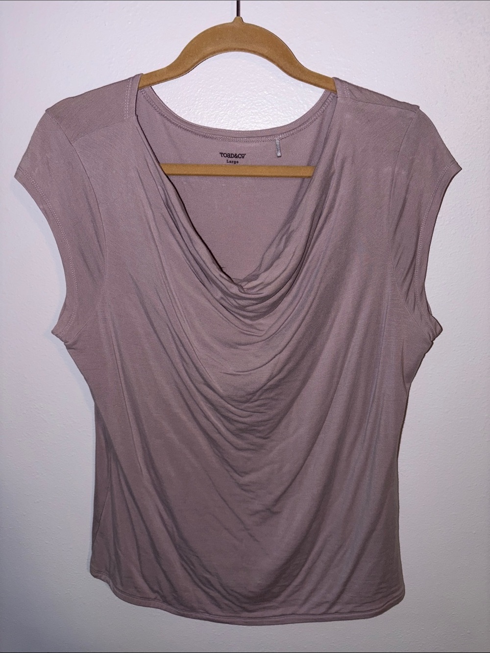 Toad & Co Draped Neck Cap Sleeve Top, sz L